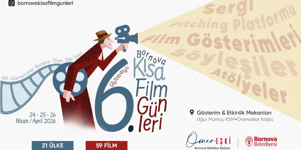Krem rengi arka plan üzerinde, elinde eski tip bir film kamerası tutan fötr şapkalı bir yönetmen figürü yer alıyor. Yönetmenin diğer elinde bir film makarası bulunuyor. Kamera merceğinden çıkan ışık huzmesi üzerinde 