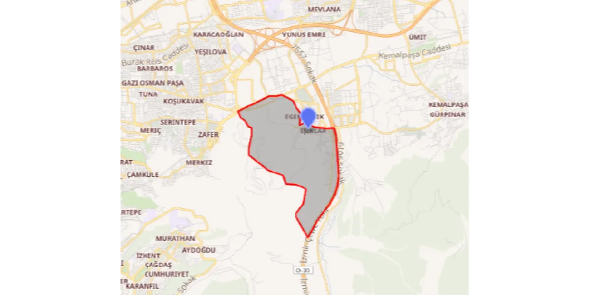 IŞIKLAR MAHALLESİ HARİTA GÖRÜNÜMÜ