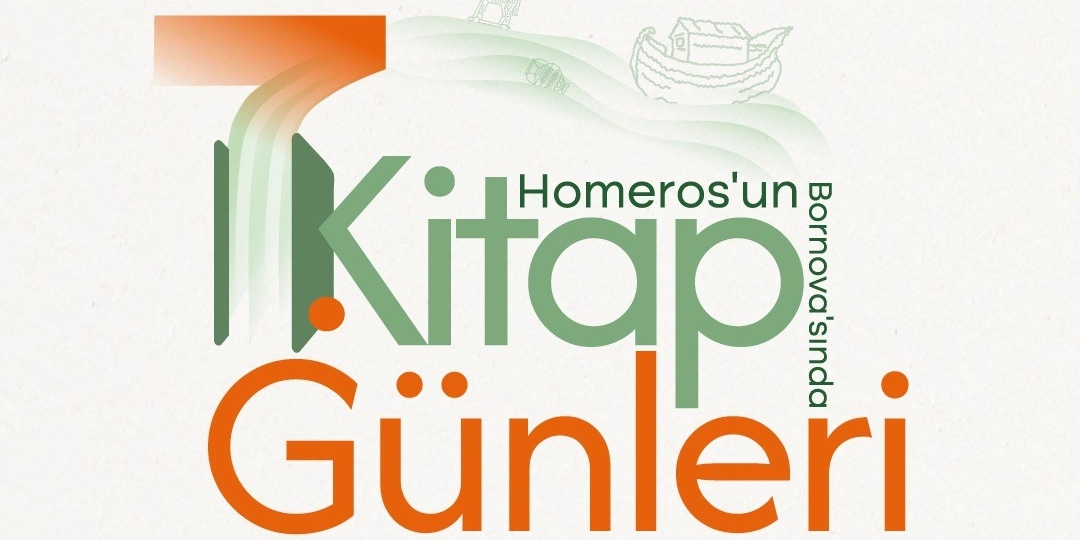 Açık bir arka plan üzerinde turuncu ve yeşil renklerin kullanıldığı 7. Kitap Günleri etkinliğinin logosu. Logonun sol üst köşesinde büyük bir 7 rakamı yer alıyor; bu rakamın alt kısmı, sayfaları açılmış bir kitabı andıracak şekilde tasarlanmış. Yanında yeşil harflerle 