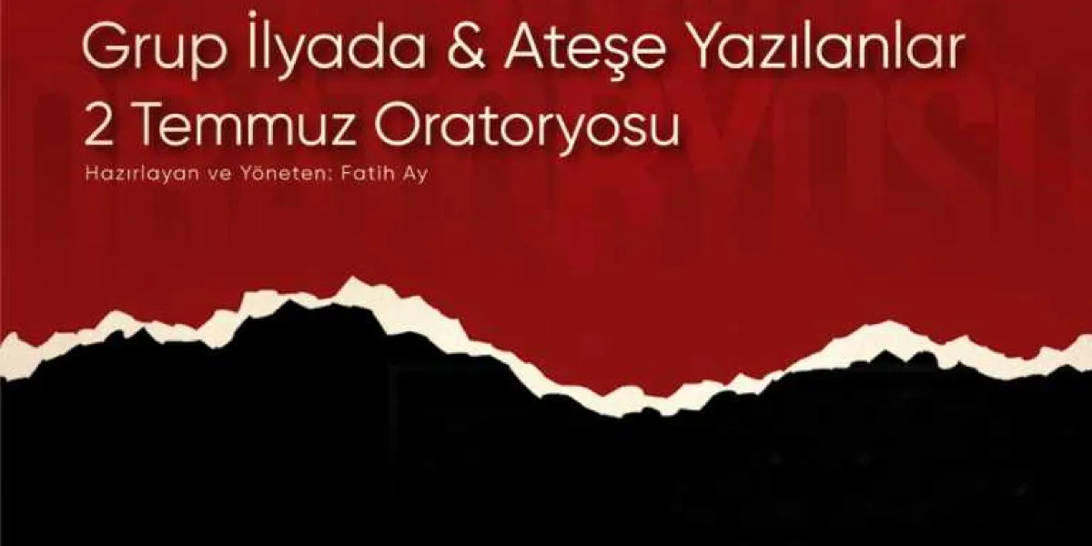 Koyu kırmızı bir arka plan üzerinde beyaz harflerle 